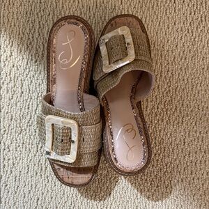 Stylish Tan Sam Edelman Slide Sandals